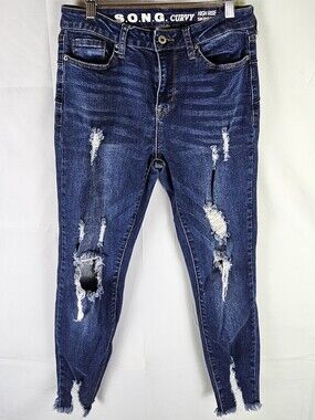 S.O.N.G. Skinny Distressed Jeans Womens 7/28 Casual Grunge Streetwear Going Out